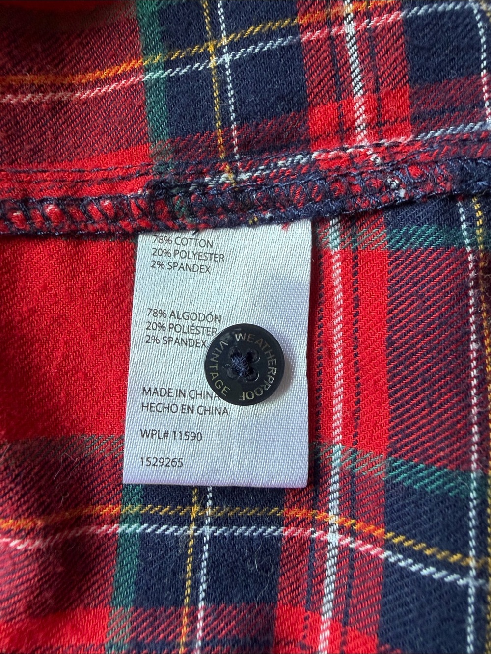 Original Weatherproof Women’s Red and Blue Plaid Button-Front Long Sleeve Shirt - Picture 7 of 8